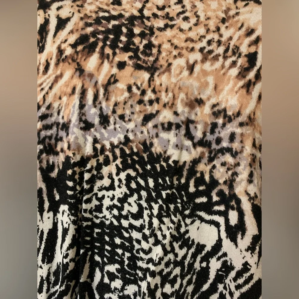 Joseph A Animal Print 3/4 Sleeve Button Down CardiganLarge Chic Edgy Cottagecore